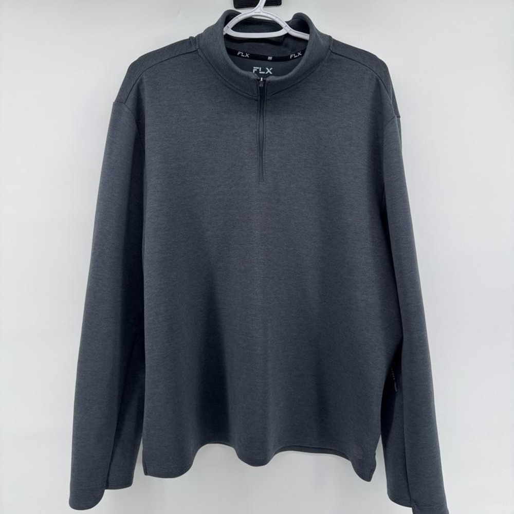 FLX Pullover Mens XL Gray 1/4 Zip Urban Commuter Stretch Long Sleeve Lightweight